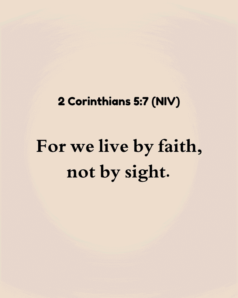 Image with text 'WALK BY FAITH even when you FEEL LOST,' reflecting 2 Corinthians 5:7 - 'For we walk by faith, not by sight'. Black and white image of hikers on a mountain trail, symbolizing trusting in God's guidance even when feeling lost. Christian inspiration.
