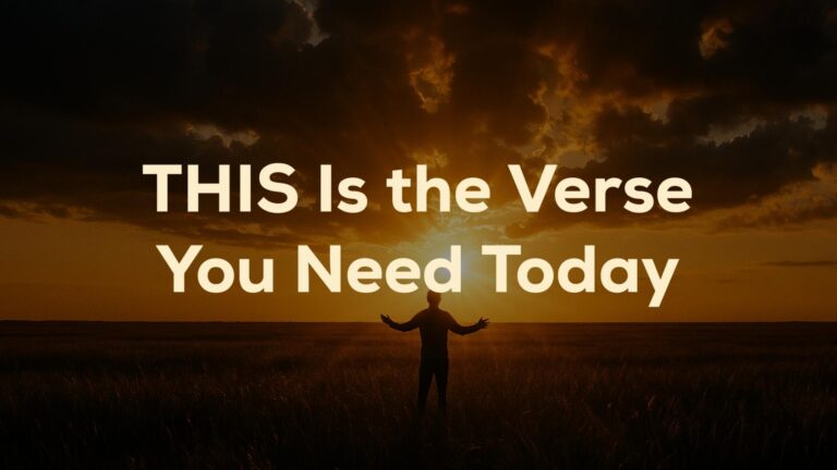Image for 'BIBLE VERSE OF THE DAY MAY 22 2025' featuring the text 'THIS Is the Verse You Need Today' overlaid on a silhouette of a person with arms outstretched in a golden field at sunset. Daily Christian inspiration.