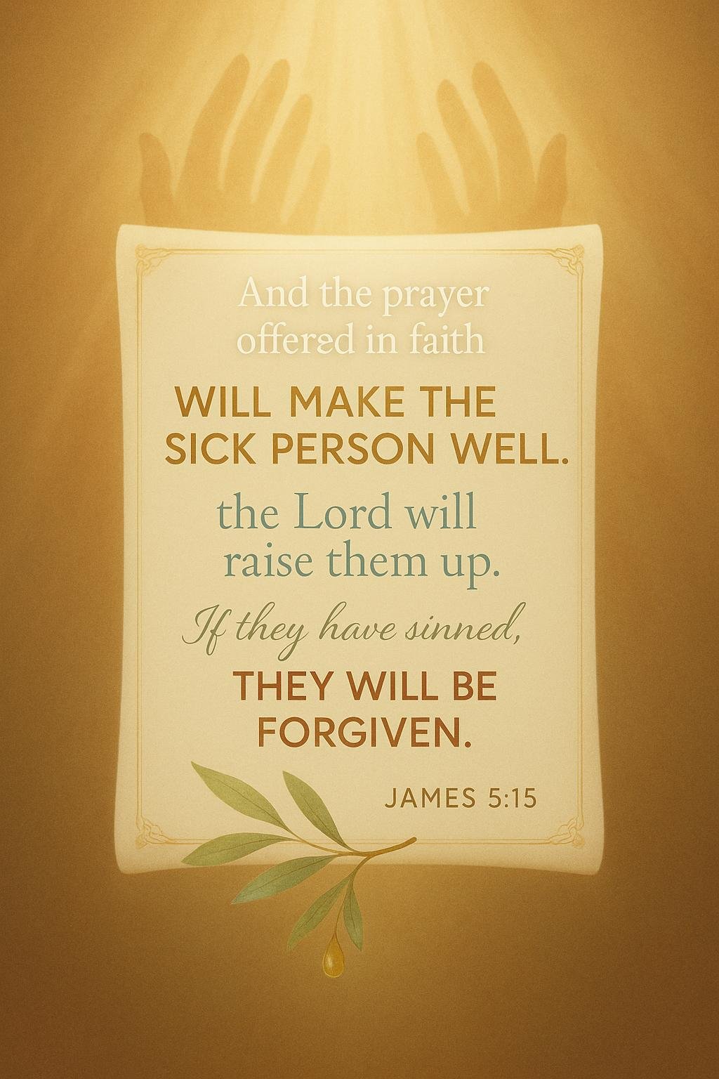 Prayer for Healing Bible Verse – James 5:15 - “The Lord Will Raise Them ...