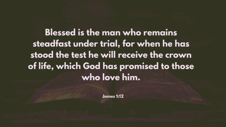 James 1:12 Bible Verse - 'Blessed is the one who perseveres under trial and receives the crown of life from God.