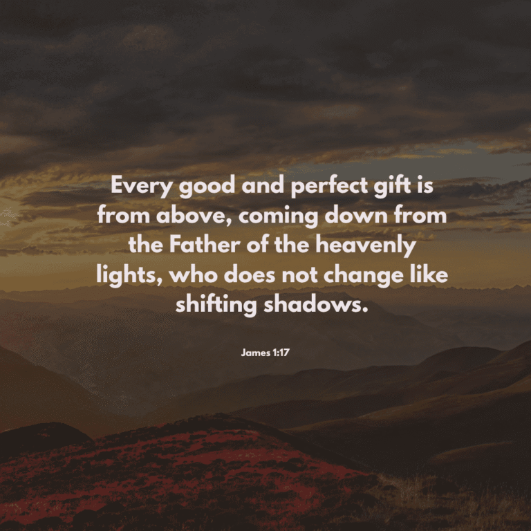 James 1:17 Bible Verse - 'Every good gift comes from God, the unchanging Father of heavenly lights.