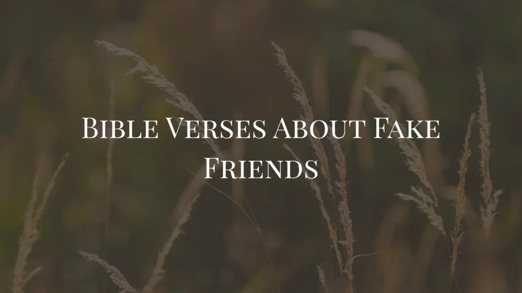 Bible Verses About Fake Friends