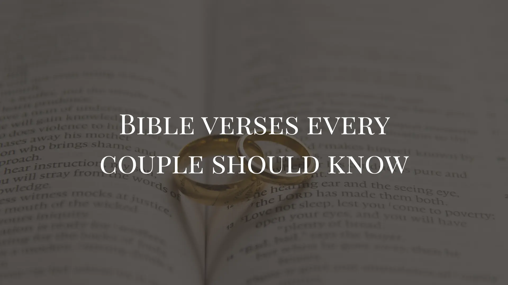 Bible verses to strengthen a marriage