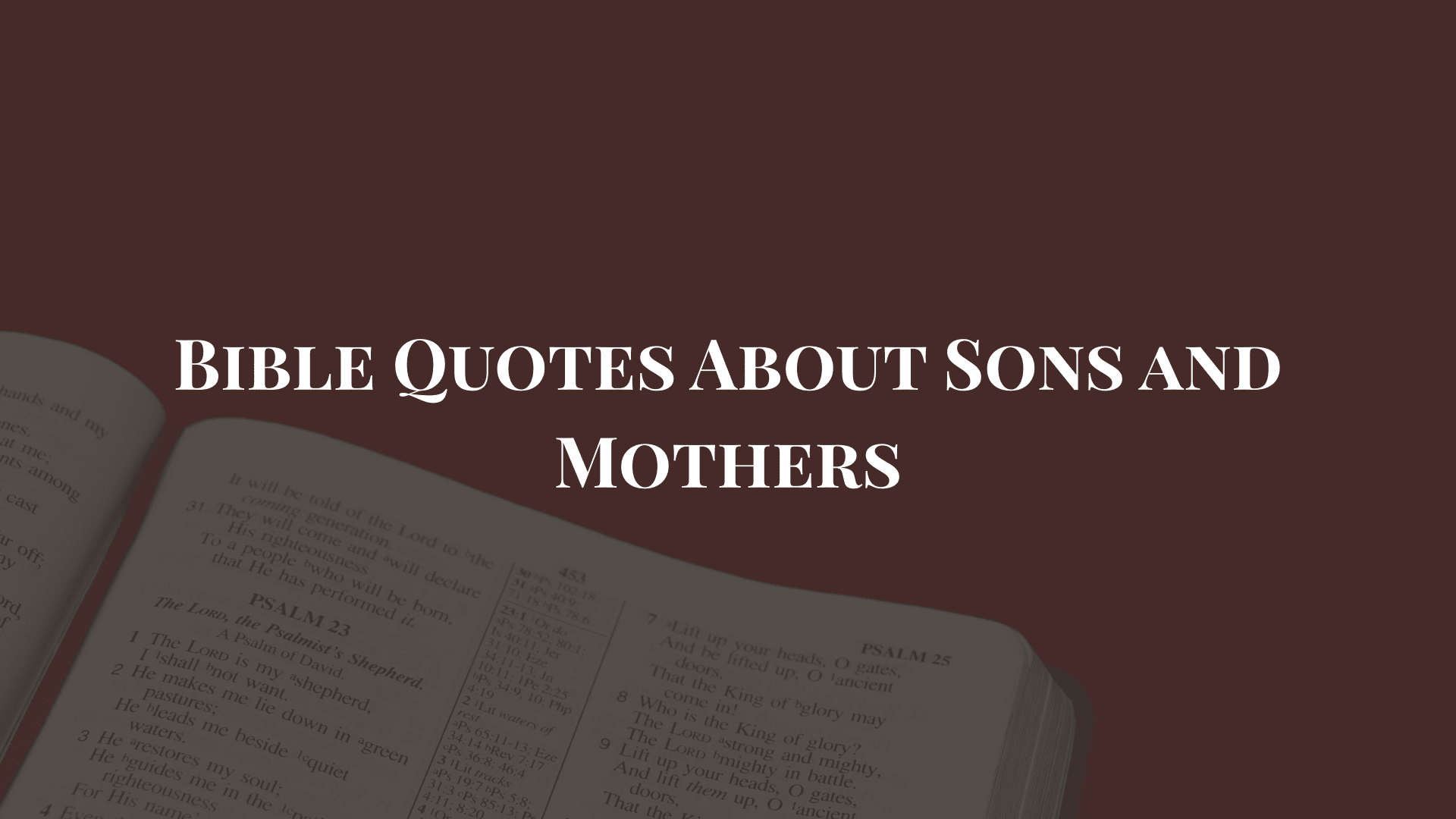 Bible Quotes About Sons and Mothers